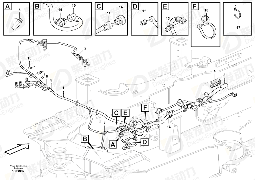 VOLVO Cable harness 17406890 Drawing VOLVO Cable harness 17406890 Drawing