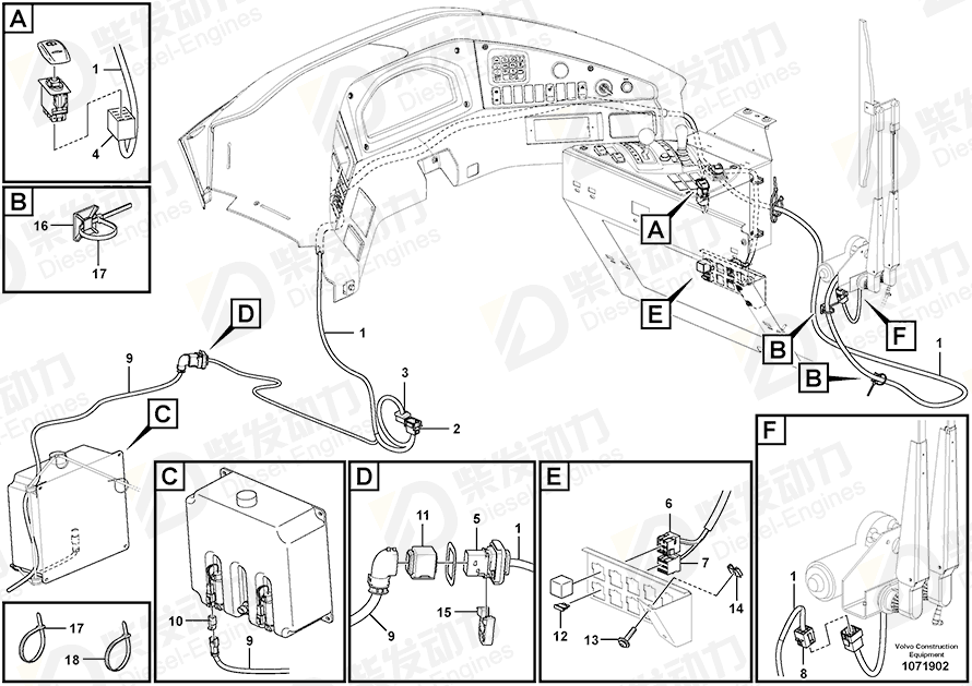 VOLVO Cable harness 17260118 Drawing