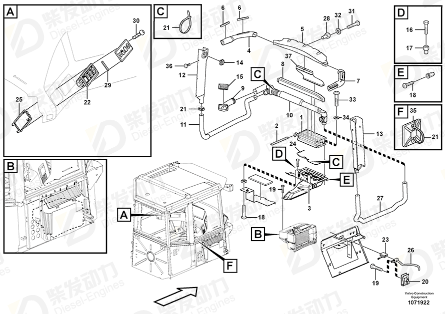 VOLVO Air duct 17209077 Drawing