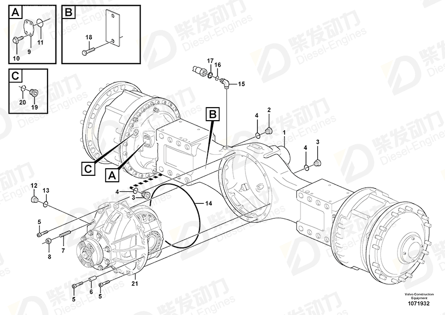 VOLVO Final drive 15020642 Drawing VOLVO Final drive 15020642 Drawing