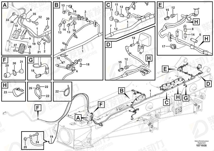 VOLVO Cable harness 17298159 Drawing