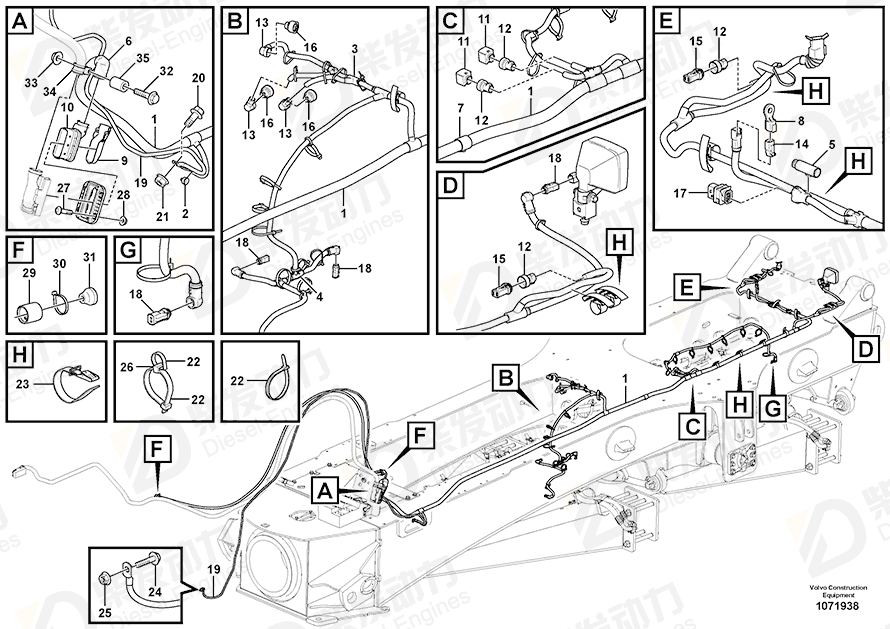 VOLVO Cable harness 17298159 Drawing VOLVO Cable harness 17298159 Drawing