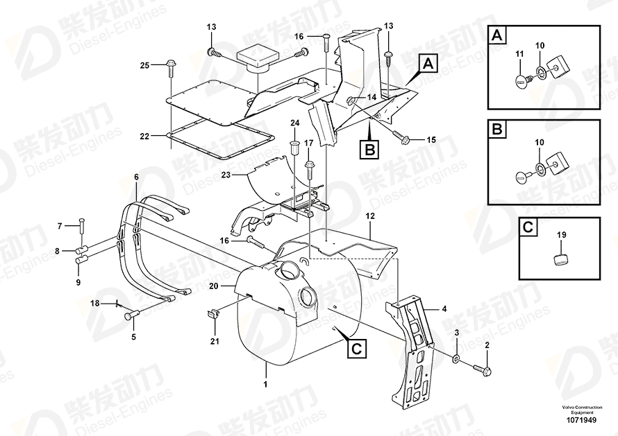 VOLVO Bracket 16837775 Drawing