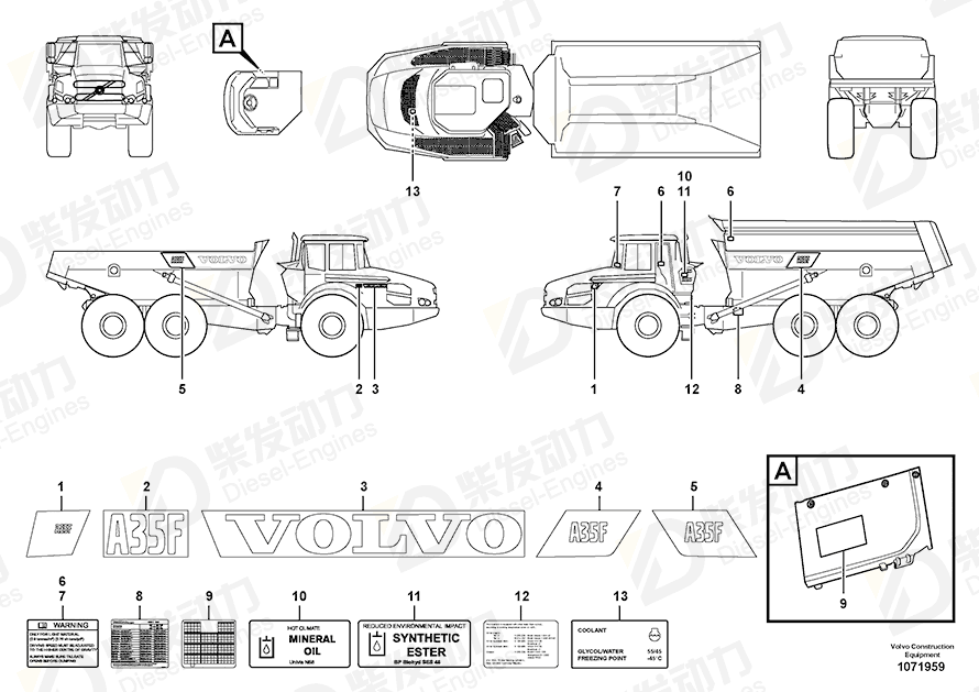 VOLVO Decal 16876154 Drawing