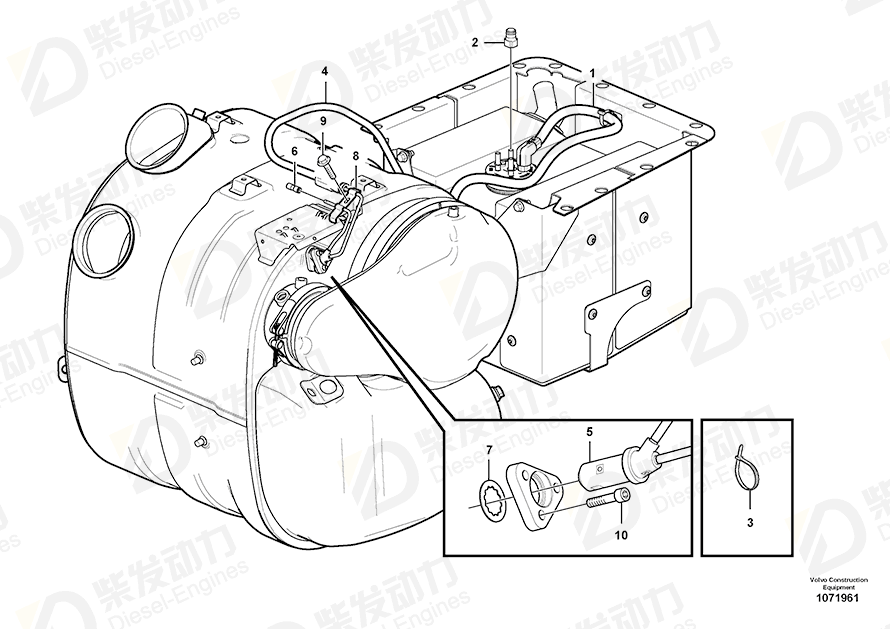 VOLVO Hose assembly 17221460 Drawing VOLVO Hose assembly 17221460 Drawing