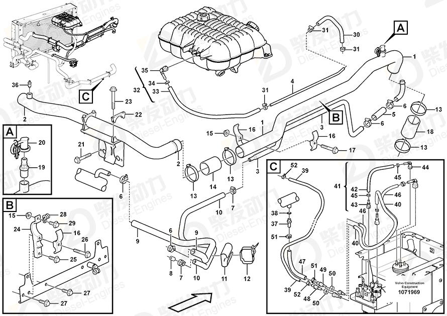 VOLVO Hose nipple 16852841 Drawing