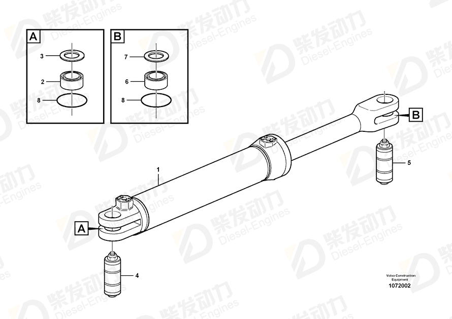 VOLVO Spacer ring 11198405 Drawing VOLVO Spacer ring 11198405 Drawing