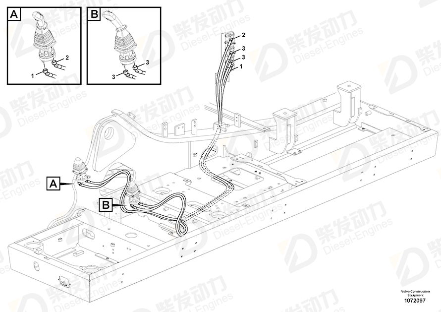 VOLVO Hose assembly 15167157 Drawing VOLVO Hose assembly 15167157 Drawing