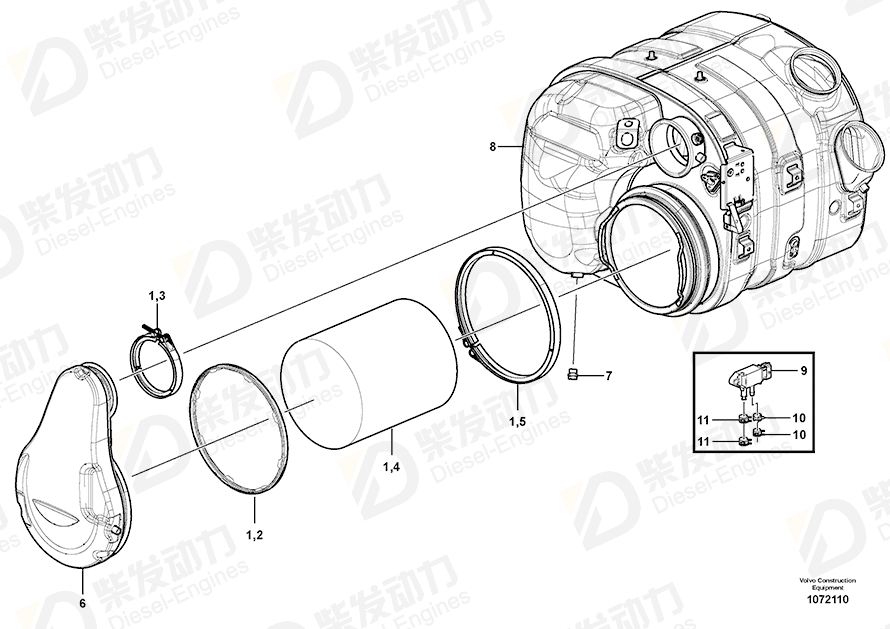 VOLVO Silencer 21364827 Drawing