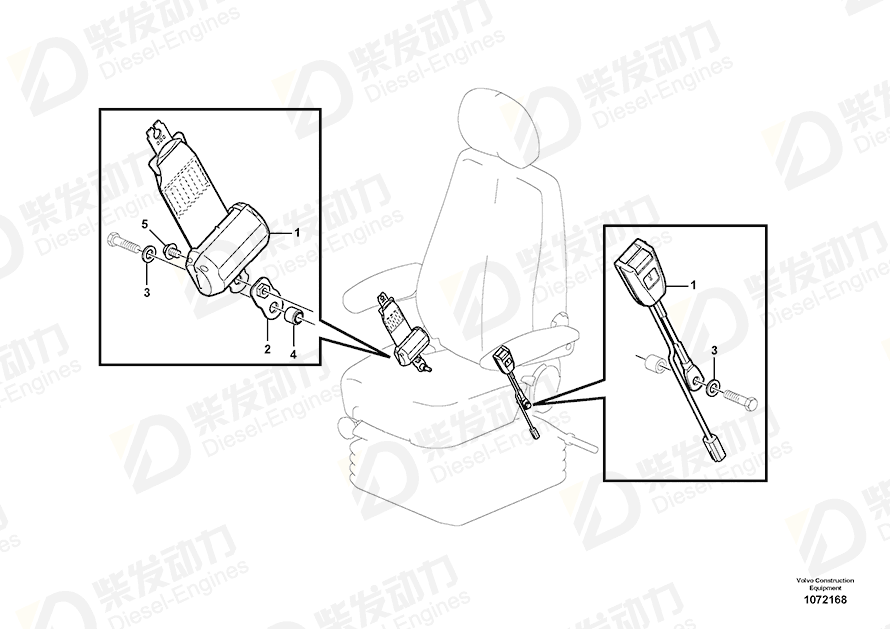 VOLVO Seat belt 14640319 Drawing