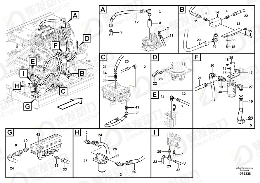 VOLVO Hose assembly 938115 Drawing VOLVO Hose assembly 938115 Drawing