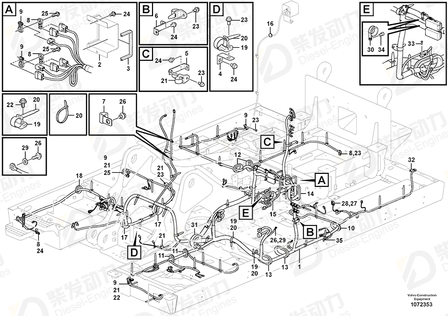 VOLVO Cable harness 14670081 Drawing