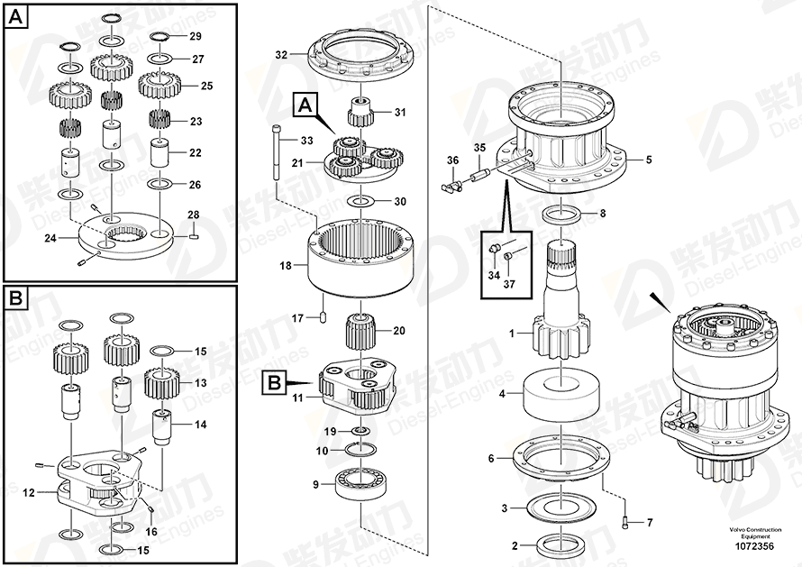 VOLVO Planet carrier SA7118-30210 Drawing VOLVO Planet carrier SA7118-30210 Drawing