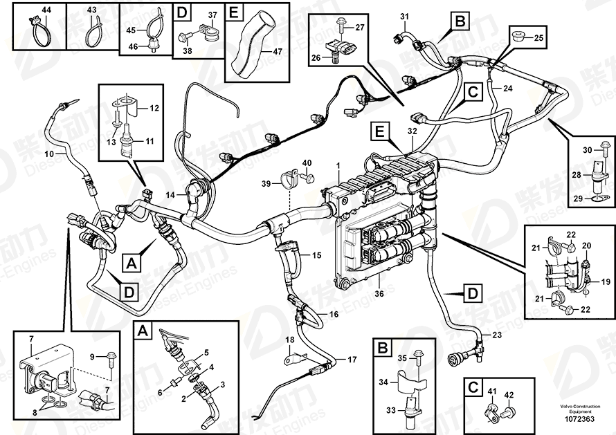 VOLVO Cable harness 15187439 Drawing VOLVO Cable harness 15187439 Drawing