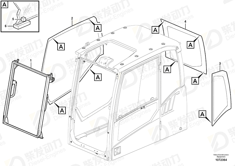 VOLVO Window 14635493 Drawing