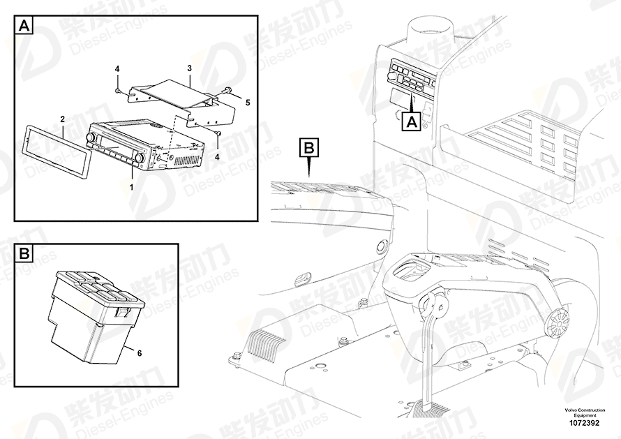 VOLVO Radio 14641503 Drawing