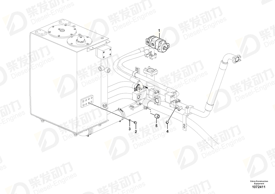 VOLVO Gear pump 14666085 Drawing