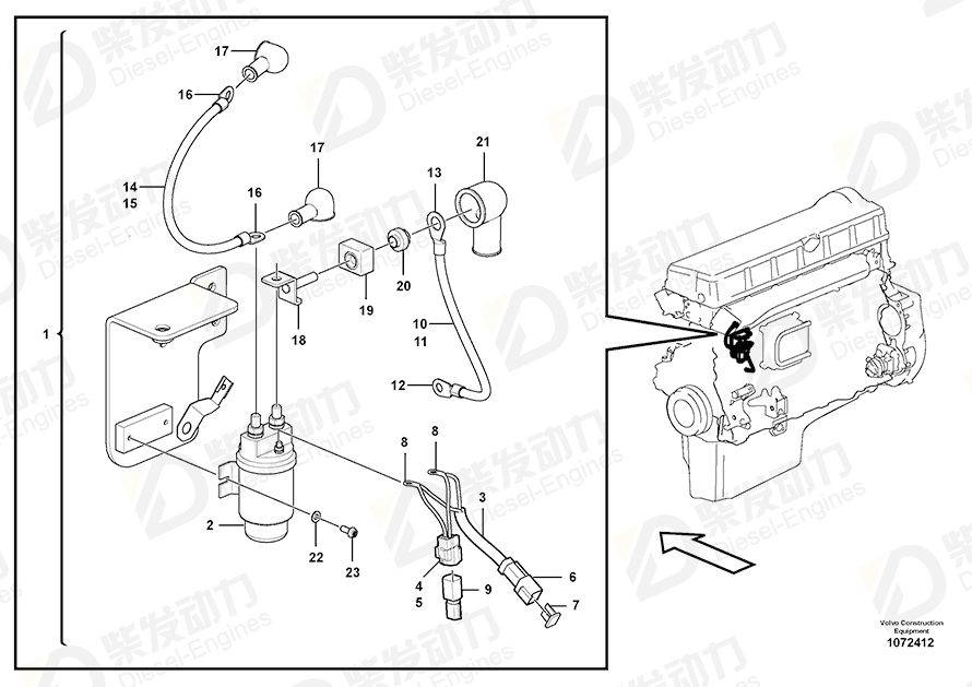 VOLVO Cable 14645431 Drawing