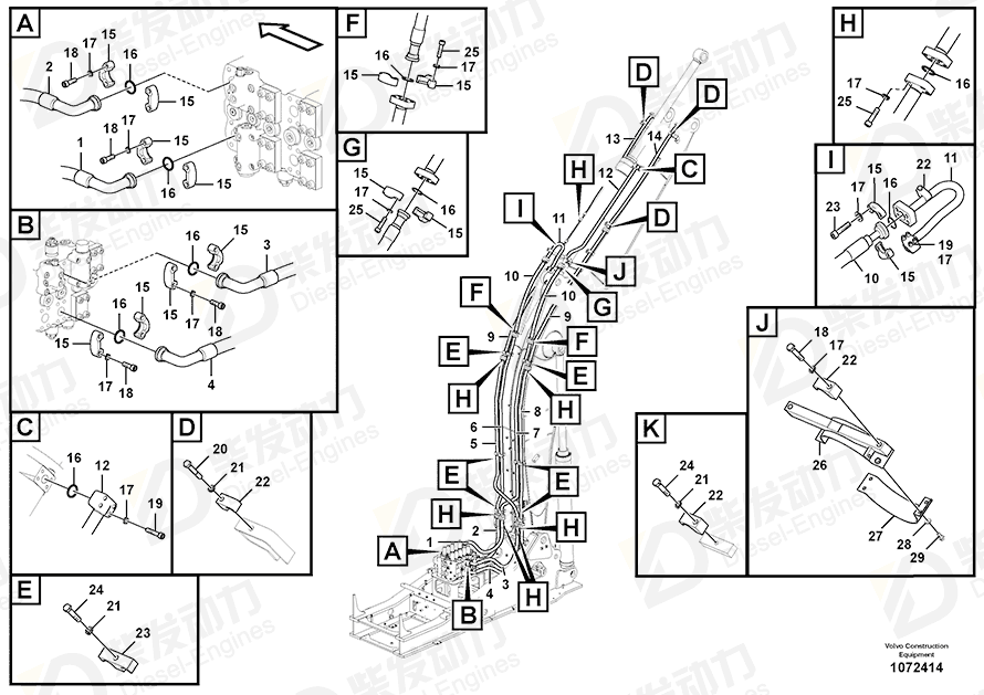 VOLVO Hose 14648738 Drawing