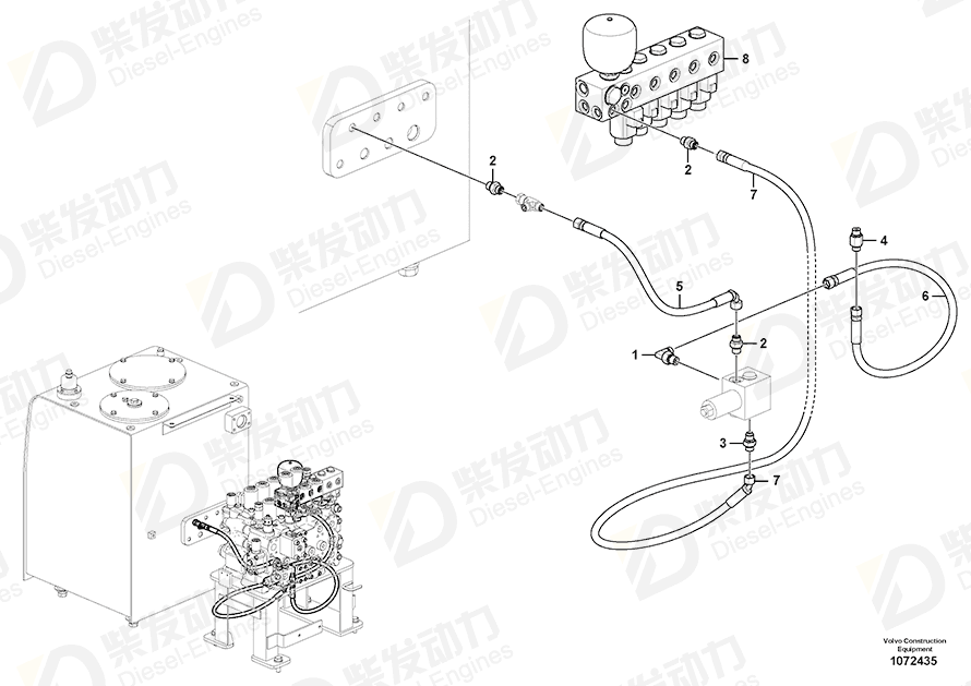 VOLVO Hose assembly 937106 Drawing