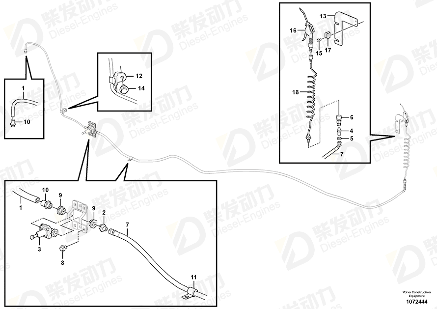 VOLVO Hose assembly 14882857 Drawing