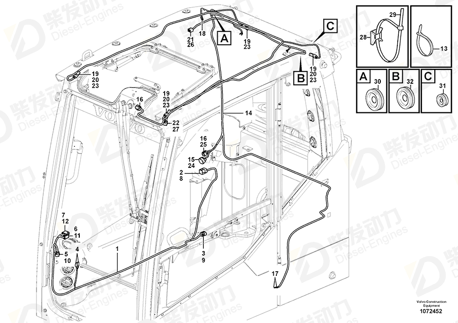 VOLVO Cable harness 14662458 Drawing