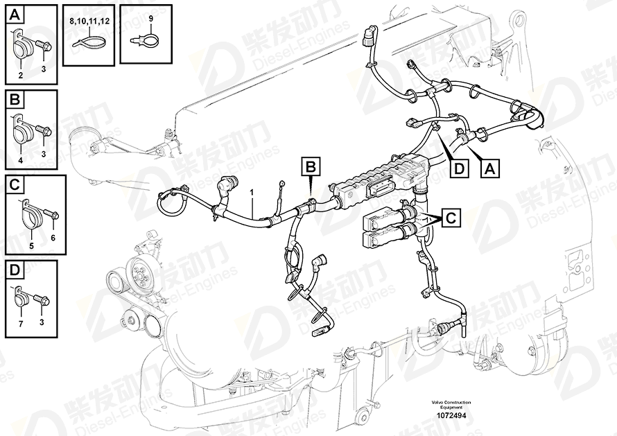 VOLVO Cable tie 994891 Drawing