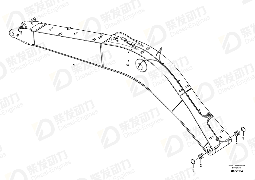 VOLVO Excavator boom 14644135 Drawing VOLVO Excavator boom 14644135 Drawing