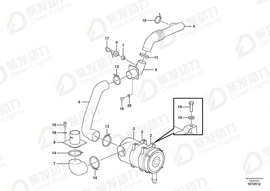 VOLVO Hose 14647065 Drawing