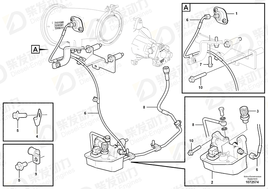 VOLVO Fuel pipe 17219952 Drawing