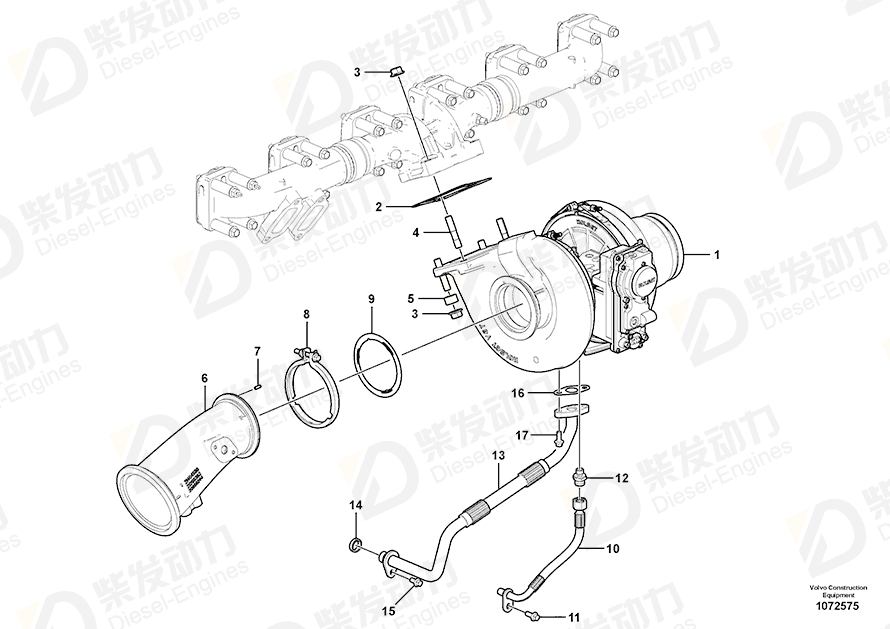 VOLVO Actuator service kit 21343037 Drawing