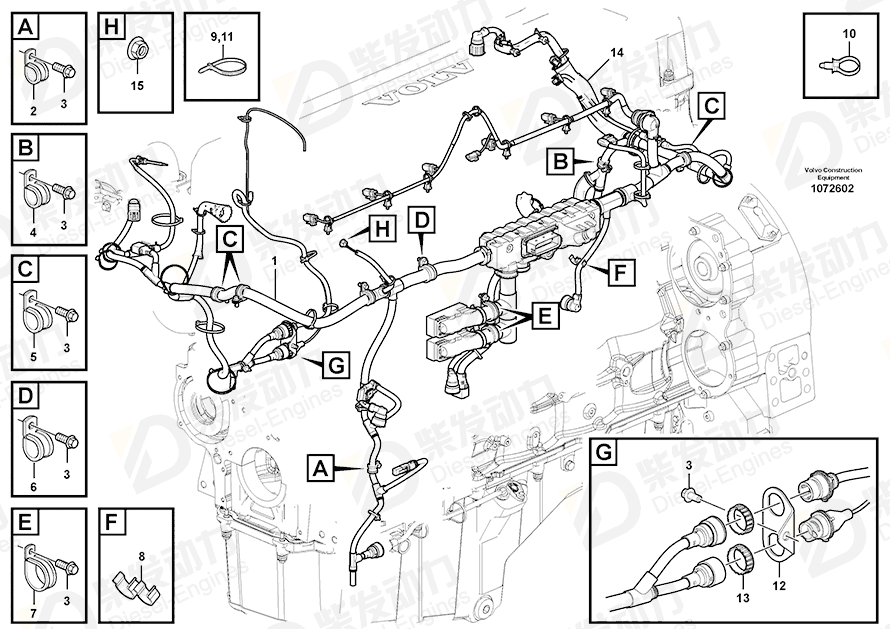 VOLVO Cable harness 17400747 Drawing