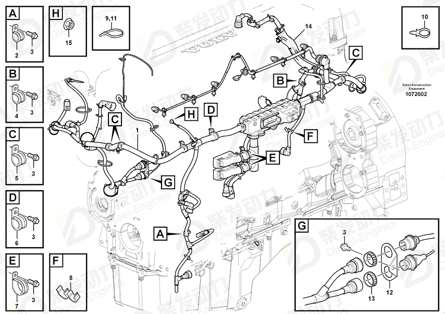 VOLVO Cable harness 17400747 Drawing VOLVO Cable harness 17400747 Drawing
