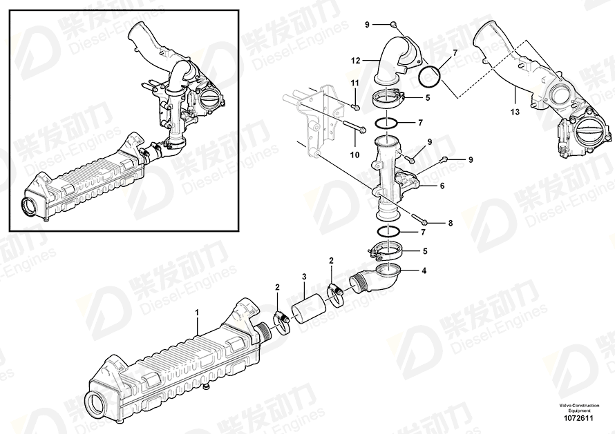 VOLVO Hose 21431012 Drawing