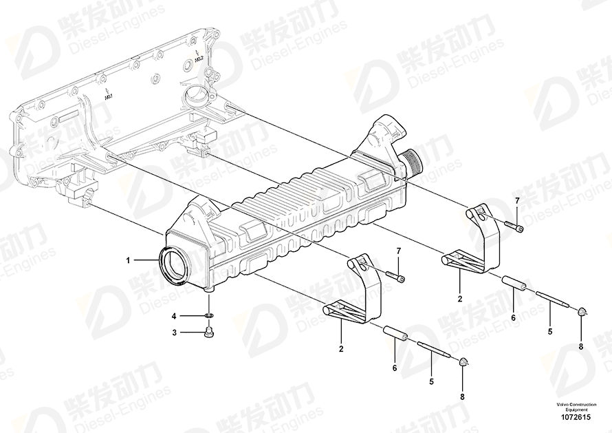 VOLVO Egr cooler 22134242 Drawing VOLVO Egr cooler 22134242 Drawing
