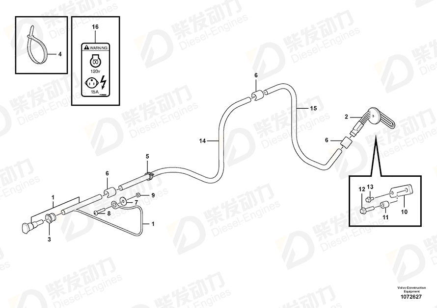 VOLVO Heater 20893026 Drawing