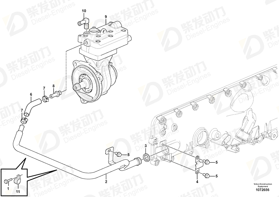 VOLVO Coolant pipe 15181199 Drawing