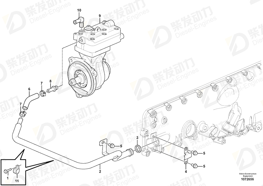 VOLVO Coolant pipe 15181199 Drawing VOLVO Coolant pipe 15181199 Drawing