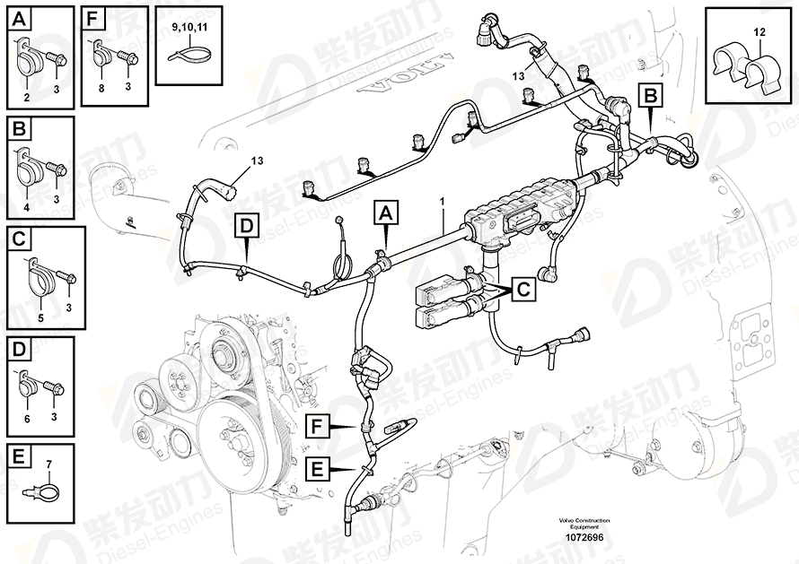 VOLVO Attaching clamp 990178 Drawing