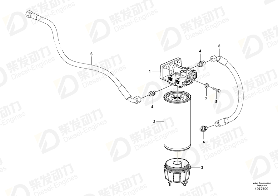 VOLVO Fuel filter 11110683 Drawing