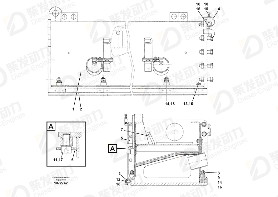 VOLVO Hexagon nut 971081 Drawing VOLVO Hexagon nut 971081 Drawing