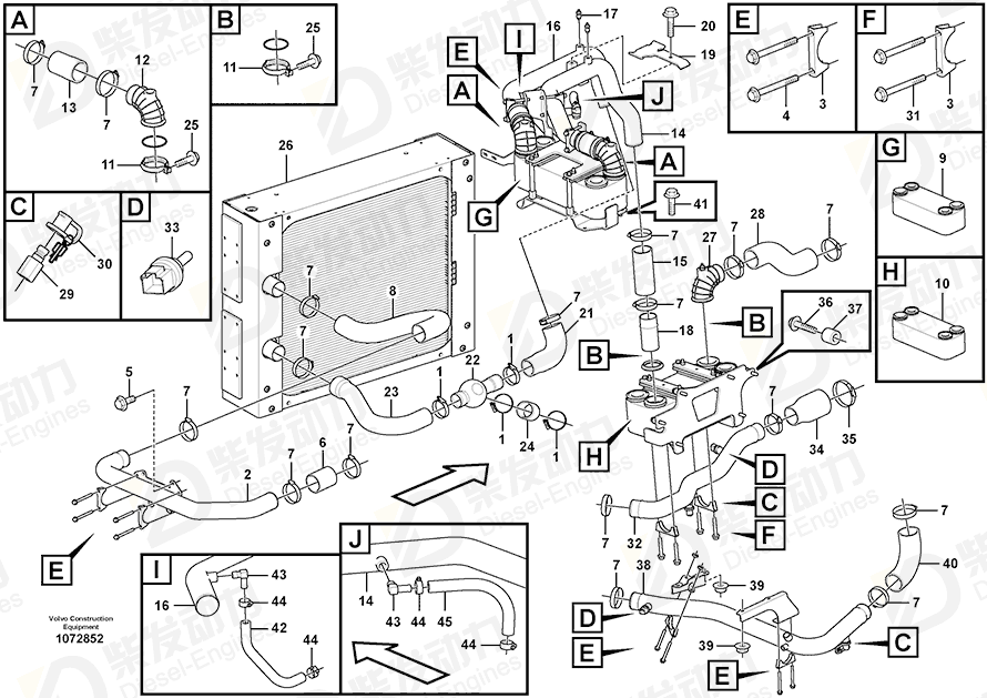 VOLVO Connecting pipe 16860142 Drawing