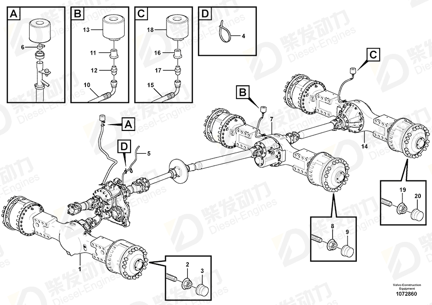 VOLVO Planet shaft 56097 Drawing VOLVO Planet shaft 56097 Drawing