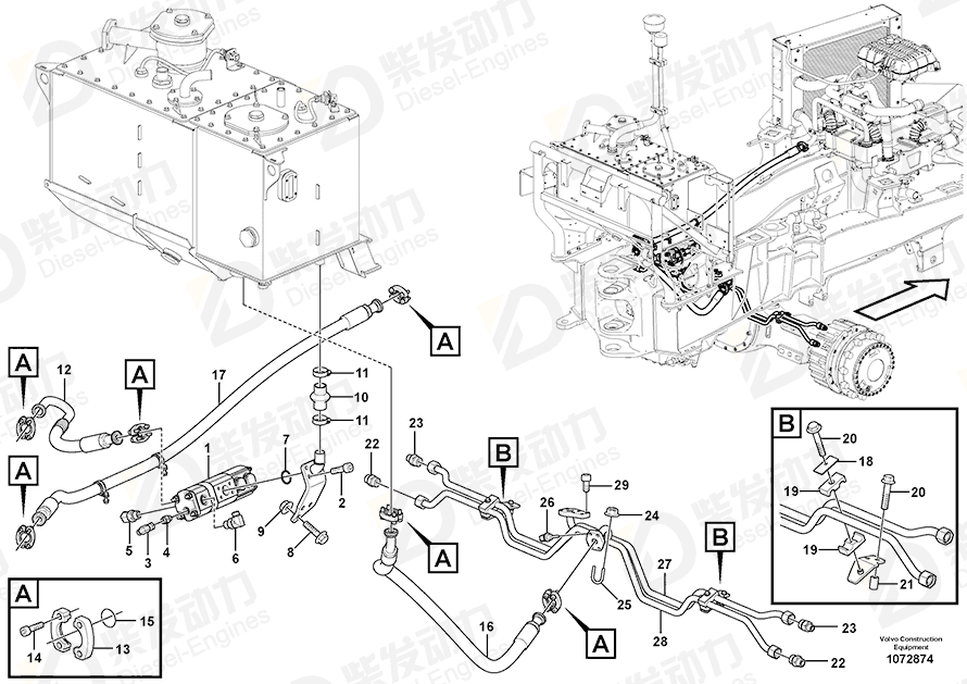 VOLVO Hose assembly 16857215 Drawing