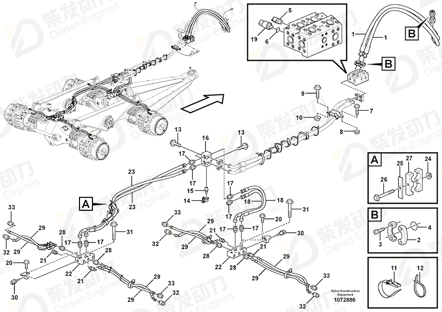 VOLVO Hose assembly 16835142 Drawing VOLVO Hose assembly 16835142 Drawing