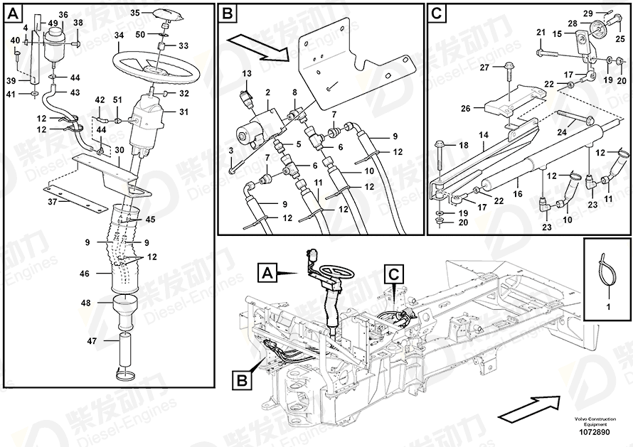 VOLVO Hose assembly 938005 Drawing