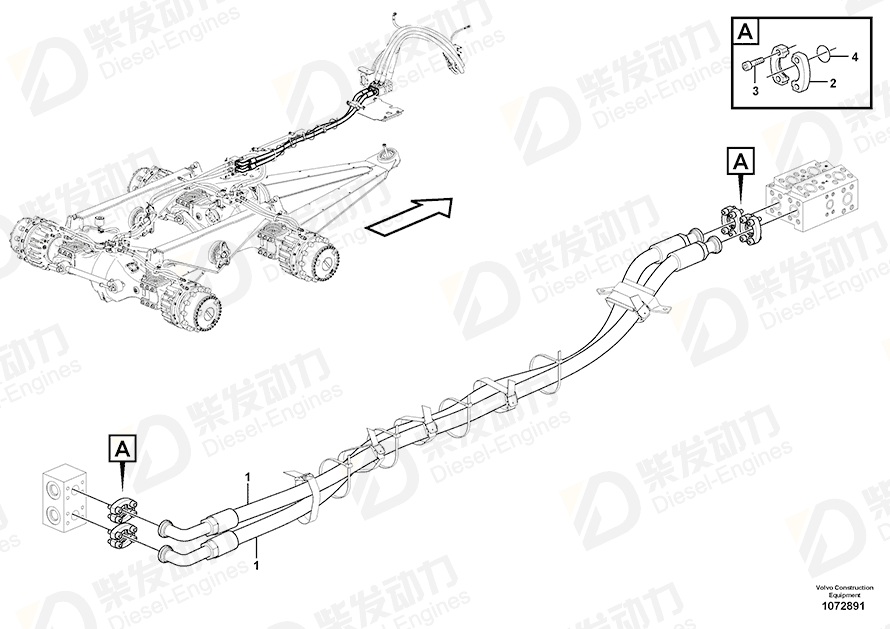 VOLVO Hose assembly 16856763 Drawing