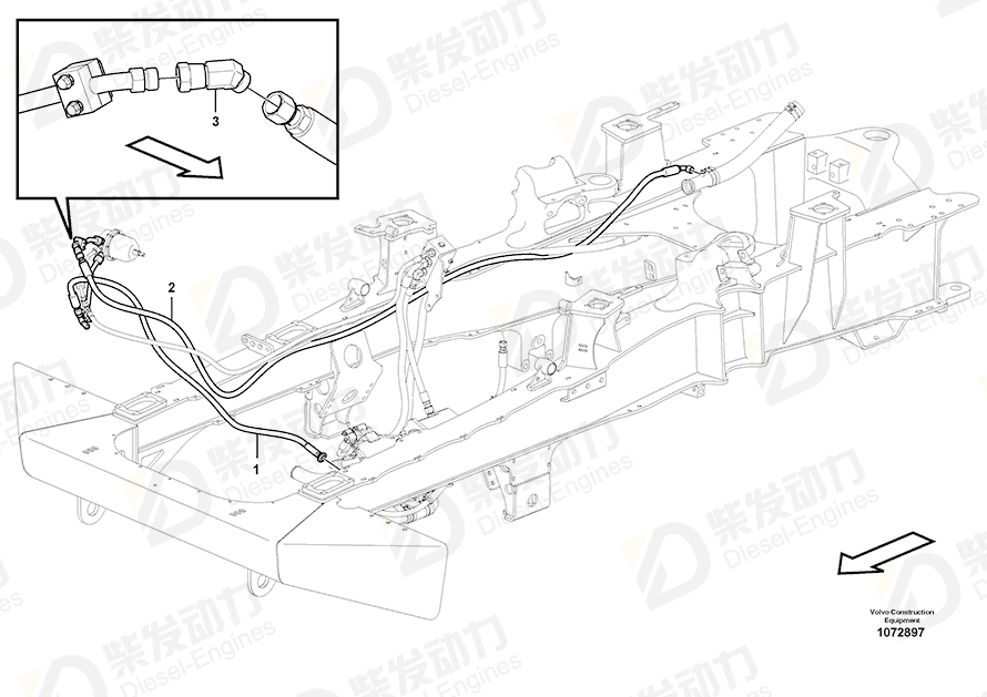 VOLVO Hose assembly 15800842 Drawing VOLVO Hose assembly 15800842 Drawing