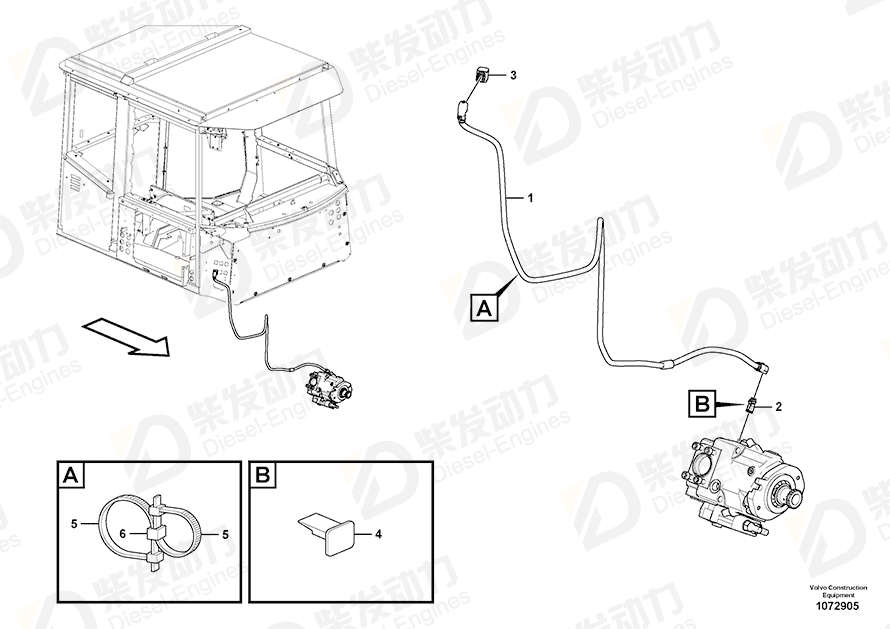 VOLVO Cable harness 17252402 Drawing VOLVO Cable harness 17252402 Drawing