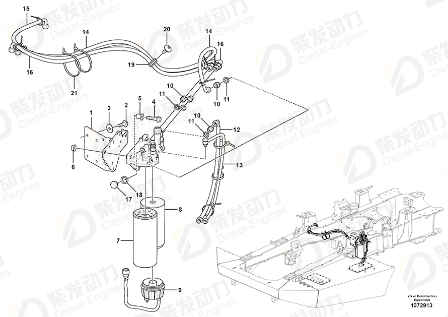 VOLVO Fuel hose 17408244 Drawing